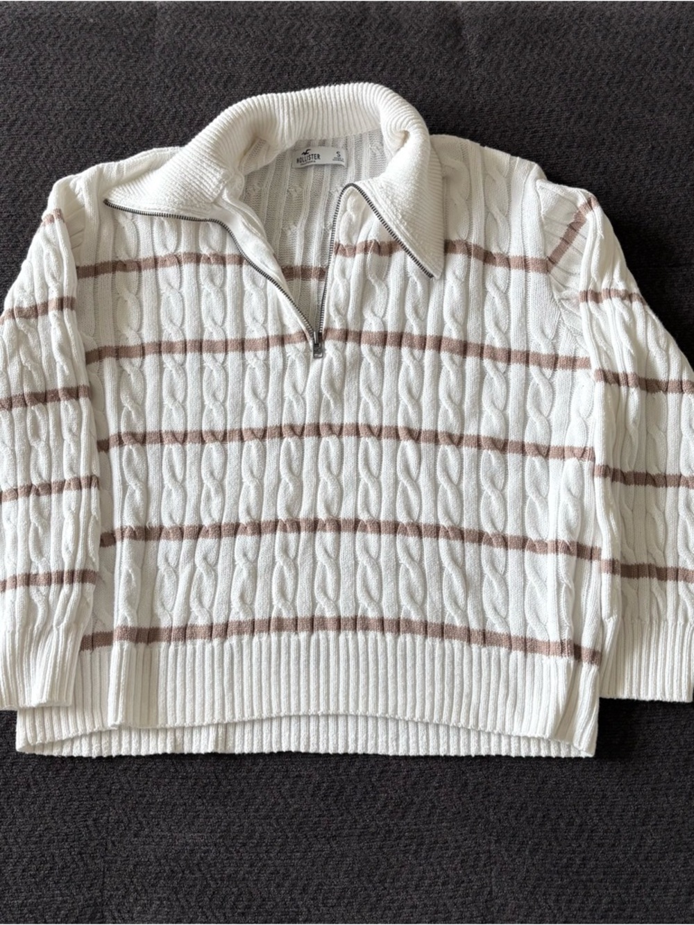 Hollister Oversized Cable Knit Quarter-Zip Sweater